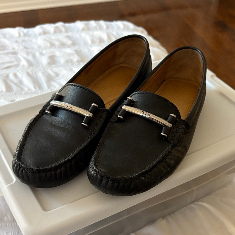 Lauren Ralph Lauren Black Leather Loafers